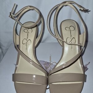 Jessica Simpson Nude Strappy Heels